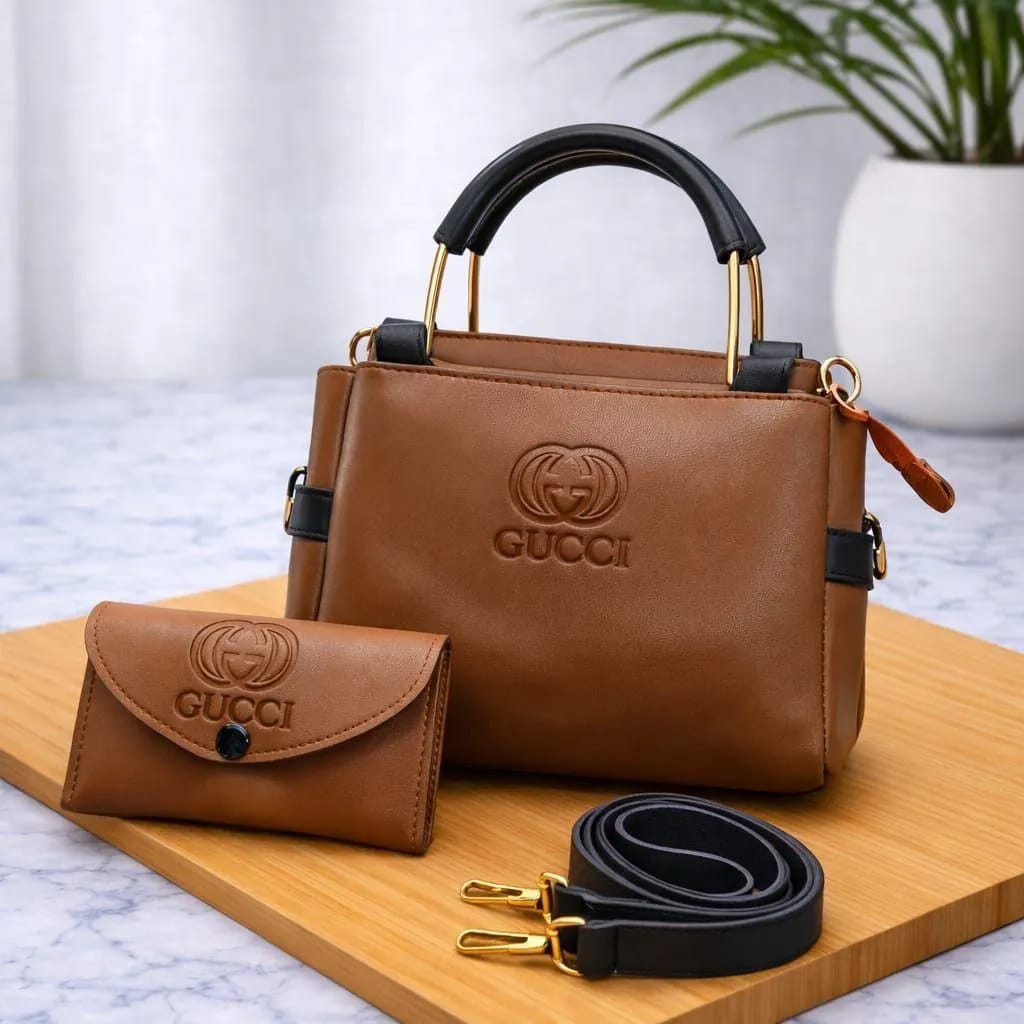 Luxury Monogram Print Top-Handle Crossbody Bag for Women ( Tan Brown )