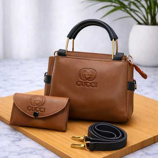 Luxury Monogram Print Top-Handle Crossbody Bag for Women (  Tan Brown  )