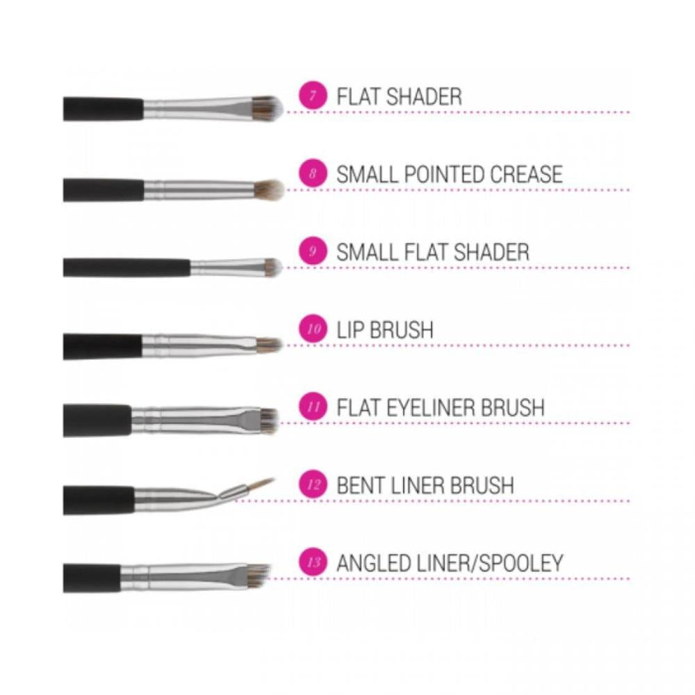 BH Studio Pro 13-Piece Professional Makeup Brush Set with Matte Black Handles